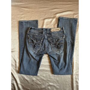 Rock Revival Womens Jeans Boot Size 27‎ Embroidered Light Medium Wash